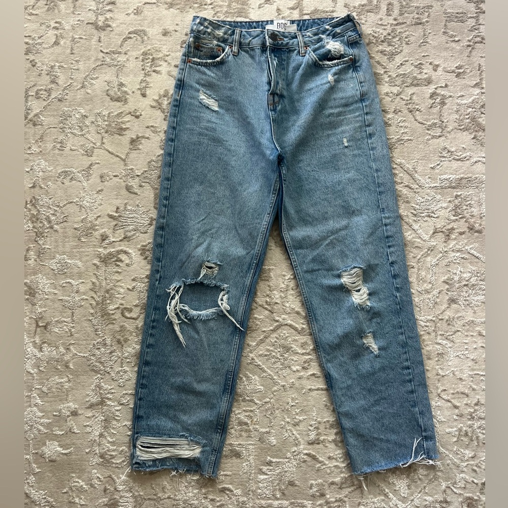 BDG Blue Boyfriend Jeans Distressed Style